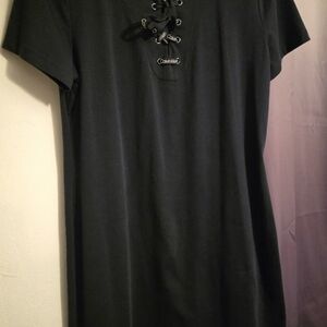 Calvin Klein Black Lace-Up Dress